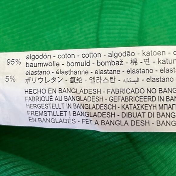 Zara Green Ribbed Sleeveless Cutout Ruched Ties Stretch Knit Crop Tank Top Sz L - Picture 4 of 4